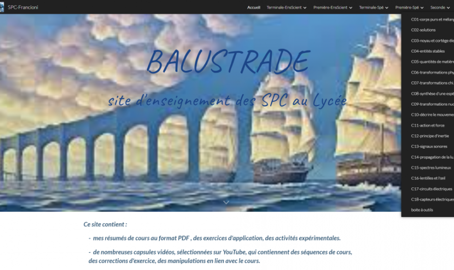 Balustrade – SPC Francioni : le site dédié à l’enseignement des Sciences Physique Chimie au lycée !